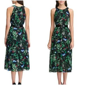 TOMMY HILFIGER floral print halter midi dress 12